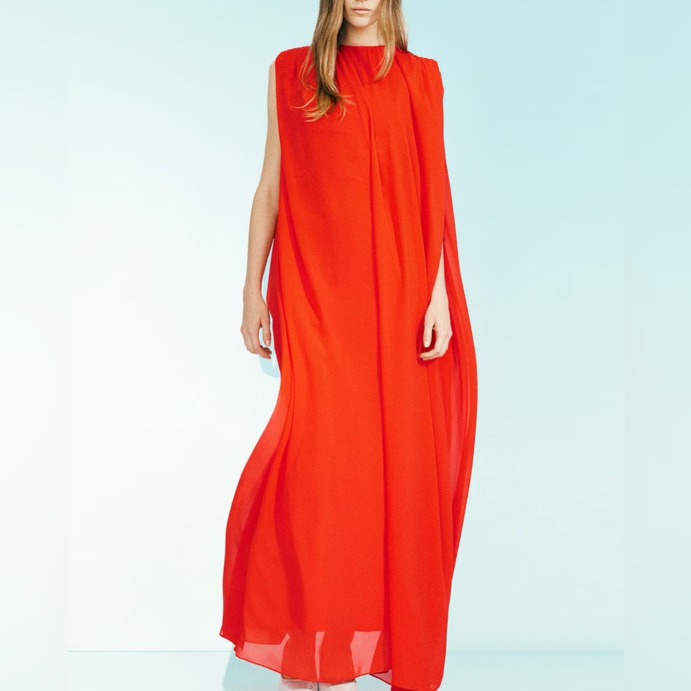 Hm studio collection draped chiffon dress